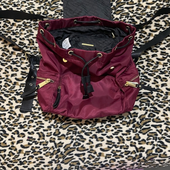 Steve Madden Maroon Backpack with Black Accents - Picture 3 of 6